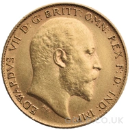 1908 Gold Half Sovereign Coin Edward VII (P)