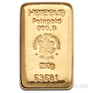 250g Heraeus Gold Bar