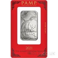 1oz PAMP Silver Year of the Ox (2021)