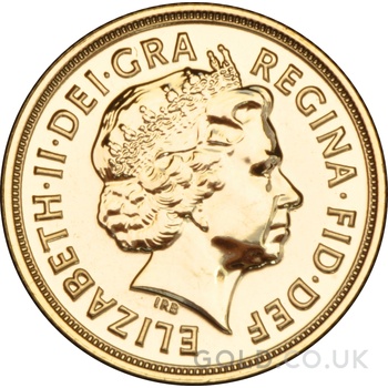 2013 Gold Sovereign Coin Elizabeth II Fourth Head India