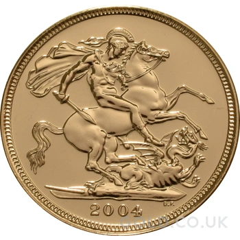 2004 Gold Sovereign Coin Elizabeth II Fourth Head