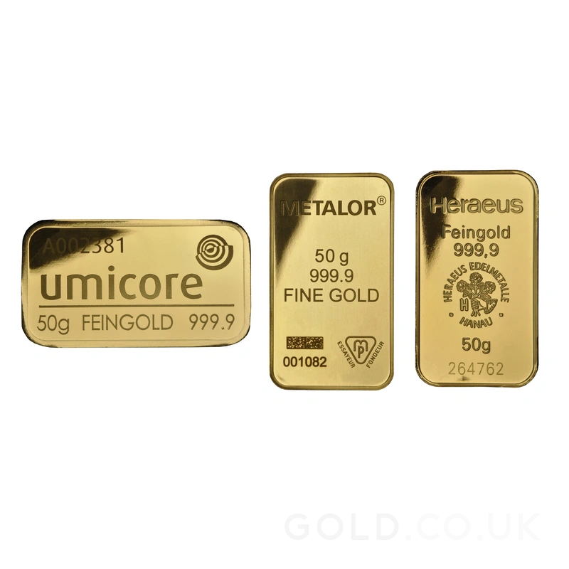 50g Gold Bars (Pre Owned)