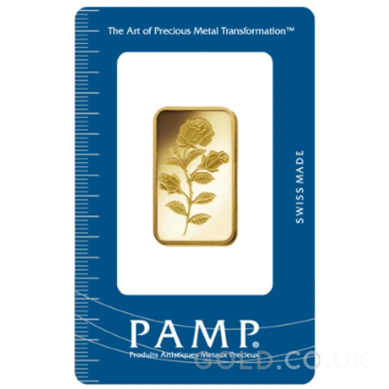 1/2oz Gold Bar PAMP Rosa Minted