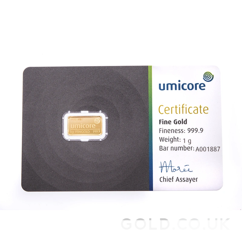 1g Gold Bar Umicore