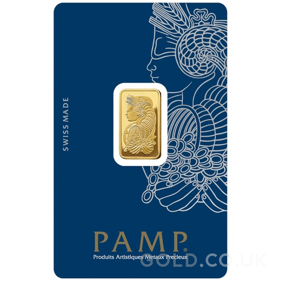 5g Gold Bar Lady Fortuna Minted PAMP
