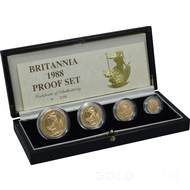 Proof Gold Britannia 4-Coin Box Set (1988)