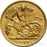 1925 George V Gold Half Sovereign (South Africa Mint)