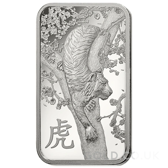 1oz Platinum Bar 2022 Year of the Tiger PAMP Minted
