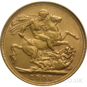 1908 Gold Sovereign Coin Edward VII Sydney