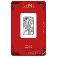 2022 Silver PAMP Year of the Tiger 10g Bar