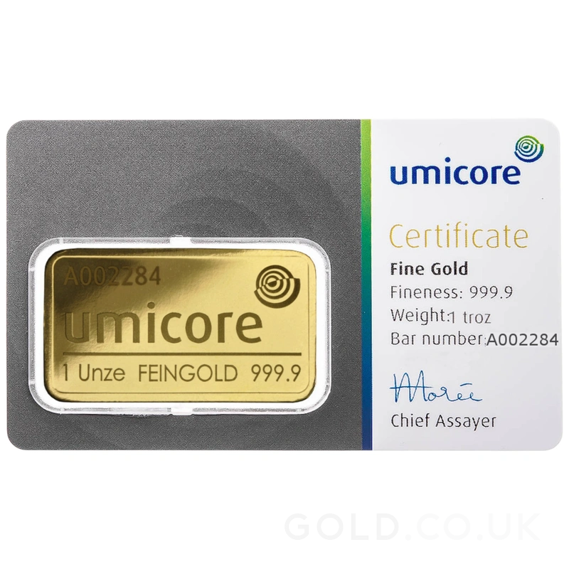 1oz Gold Bar Umicore