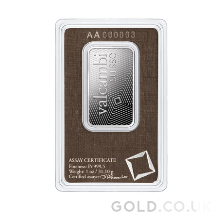 1oz Platinum Bar Valcambi