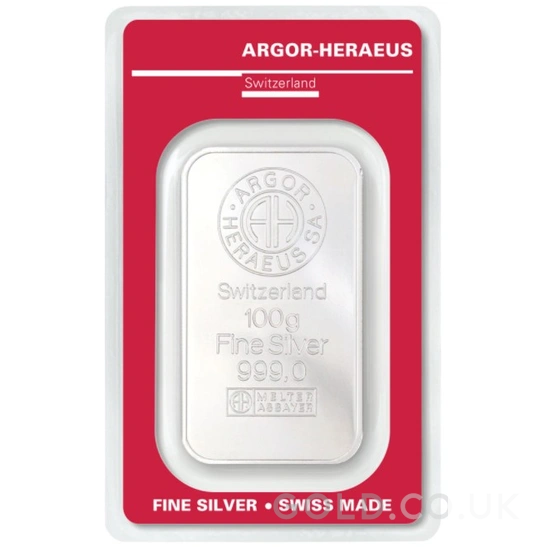 100g Silver Bar Argor-Heraeus
