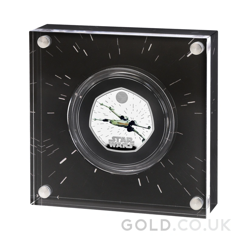 2024 50p X-Wing Star Wars Proof Silver Coin Boxed