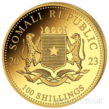 2023 1/10oz African Wildlife Elephant Gold Coin