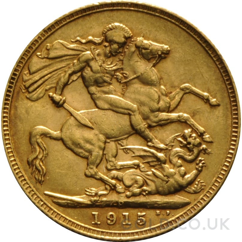 1915 Gold Sovereign Coin George V Perth
