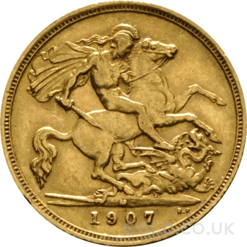 1907 Gold Half Sovereign Edward VII Melbourne