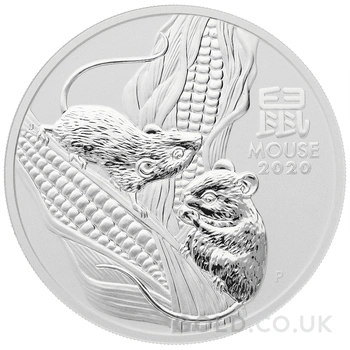 2020 Year of the Mouse Silver Coin 5oz Perth Mint Australian Lunar Series