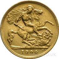 1904 Gold Half Sovereign Coin Edward VII
