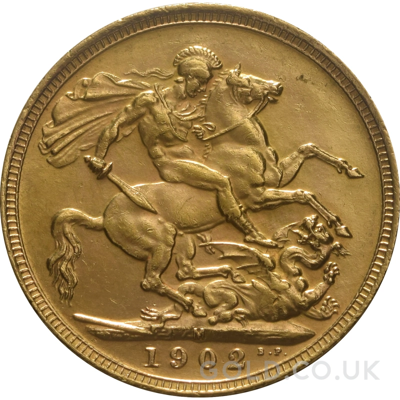 1902 Gold Sovereign Coin Edward VII Melbourne