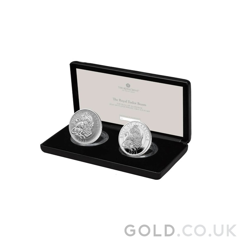 2023 Bull of Clarence Silver Coin Tudor Beasts Proof Two Coin Set Boxed