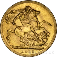 1911 Gold Sovereign Coin George V (C)