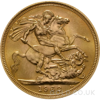 1962 Gold Sovereign Coin Elizabeth II Young Head