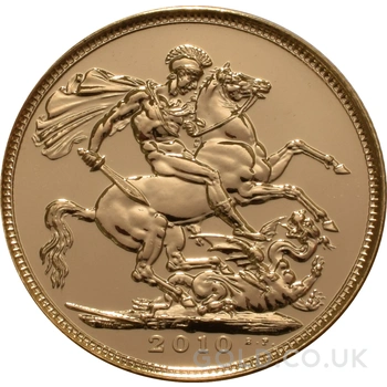2010 Gold Sovereign Coin Elizabeth II Fourth Head