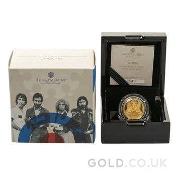 2021 Proof 1/4oz The Who Gold Coin Music Legends Boxed
