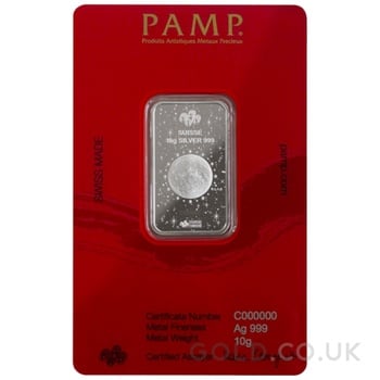10g Silver Bar 2024 Year of the Dragon PAMP