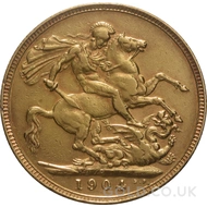 1904 Gold Sovereign Coin Edward VII (P)