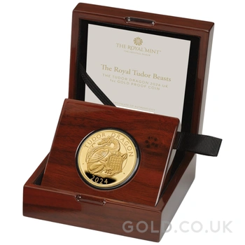 2024 Tudor Dragon - Tudor Beasts 1oz Proof Gold Coin Boxed