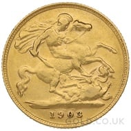 1903 Edward VII Gold Half Sovereign (London Mint)