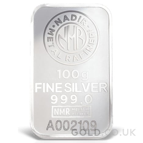 100g Silver Bar Nadir