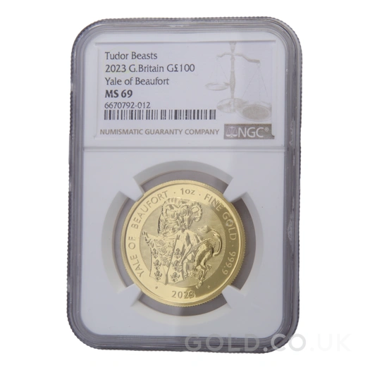 2023 Yale of Beaufort Gold Coin Tudor Beast 1oz NGC MS69