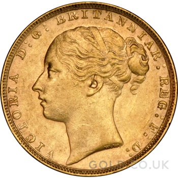 1885 Gold Sovereign Coin Queen Victoria Young Head NGC AU58