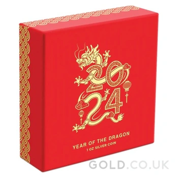 2024 Lunar Year of the Dragon 1oz Gilded Silver Coin Boxed