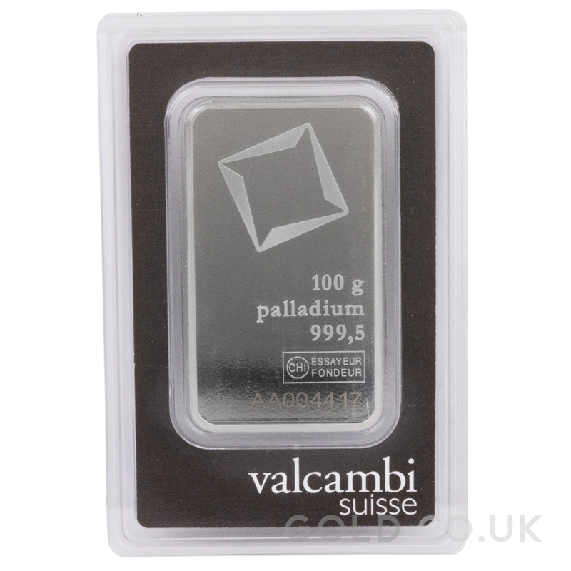 100g Palladium Bar Valcambi