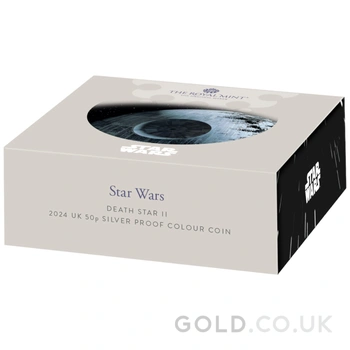 2024 50p Star Wars Death Star Proof Silver Coin Boxed