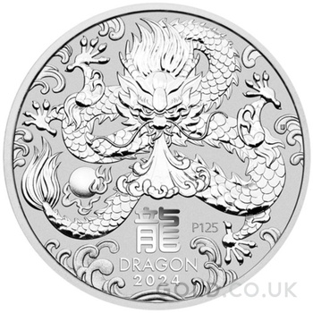 2024 5oz Perth Mint Lunar Year of the Dragon Silver Coin