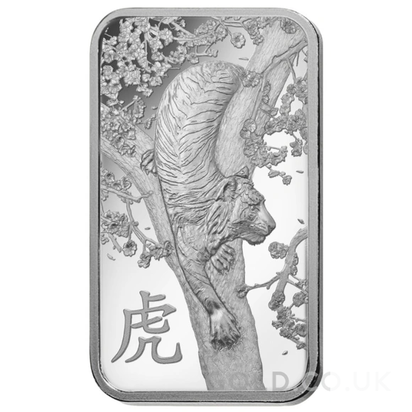 1oz Silver Bar 2022 Year of the Tiger PAMP