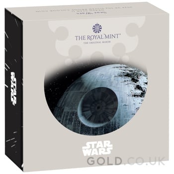 2024 50p Star Wars Death Star Proof Silver Coin Boxed