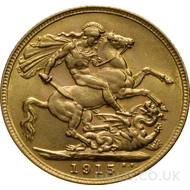 1915 Gold Sovereign Coin George V 
