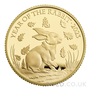 2023 Proof Royal Mint 1/4oz Year of the Rabbit Gold Coin Boxed
