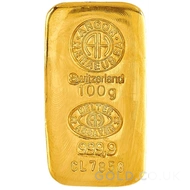100g Argor-Heraeus Cast Gold Bar