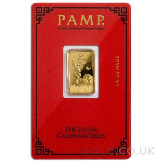 5g Gold Bar Year of the Rabbit PAMP