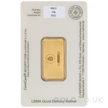 10g Gold Bar C. Hafner Minted