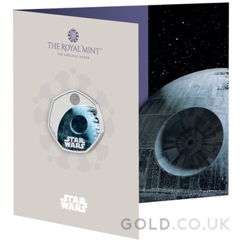 2024 50p Star Wars Death Star Proof Silver Coin Boxed