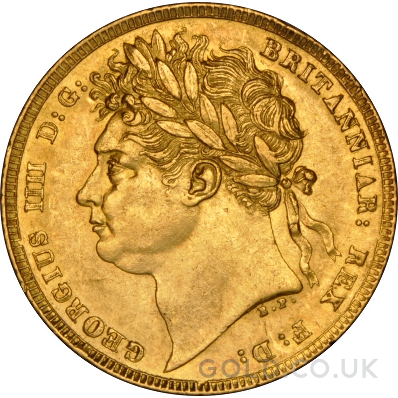 1822 Gold Sovereign Coin George IV Laureate Head