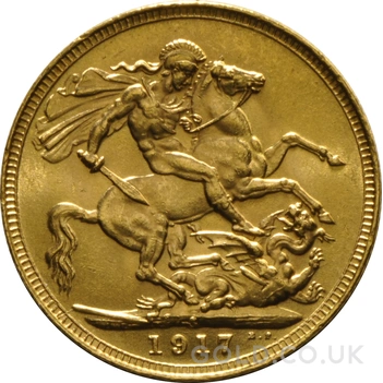 1917 Gold Sovereign Coin George V Sydney